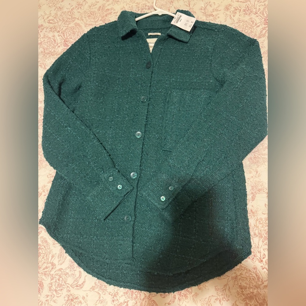 Abercrombie Oversized Tweed Blazer Size S NWT